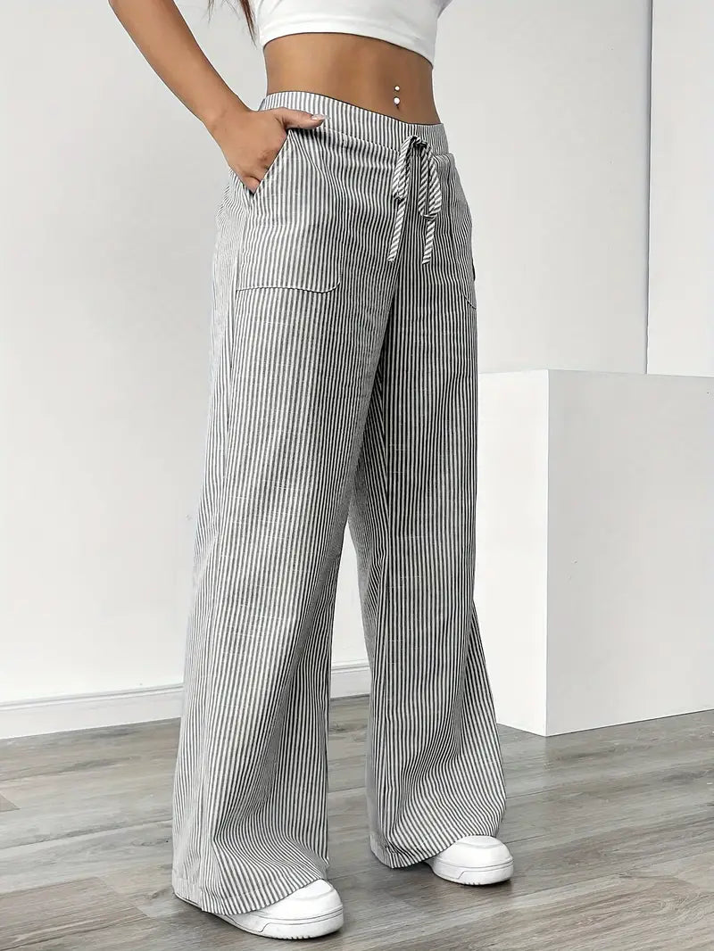 Alina™ | Eleganti Pantaloni a Righe con Tasche