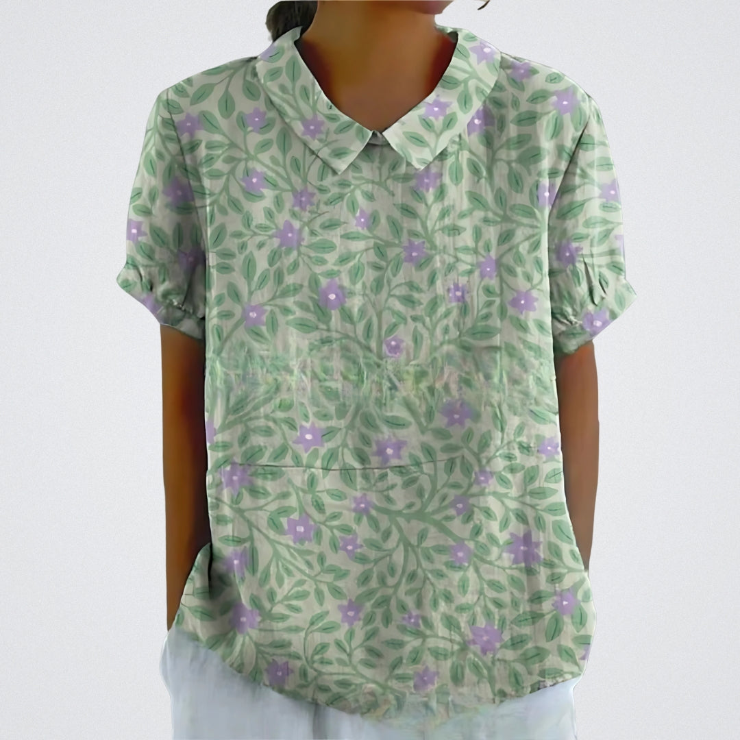 Lina™ | Blusa in Lino Floreale