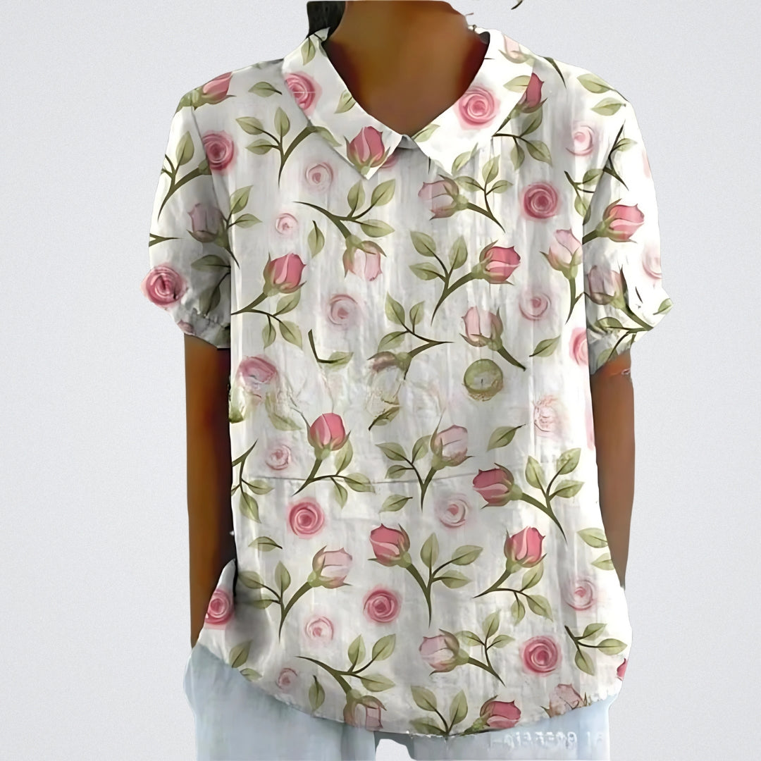 Lina™ | Blusa in Lino Floreale