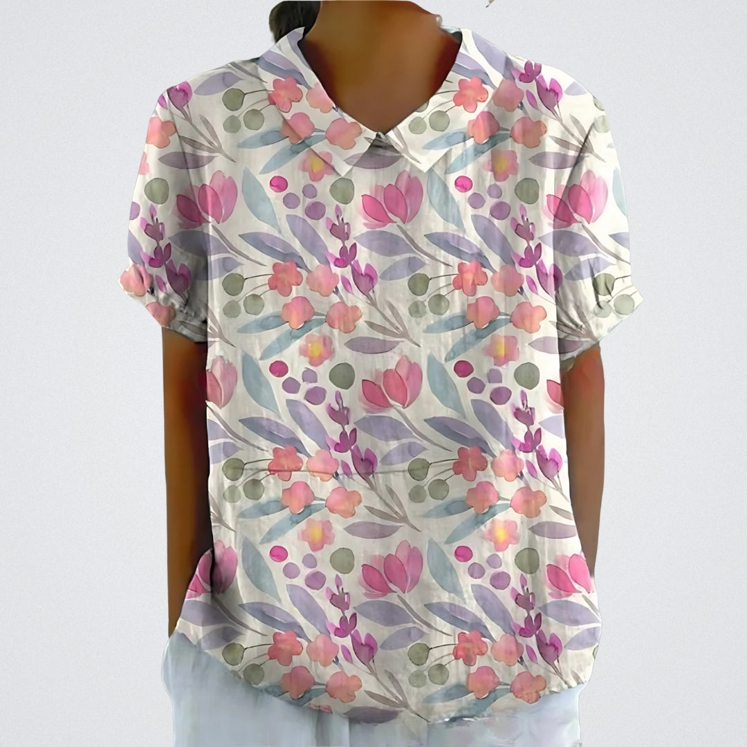 Lina™ | Blusa in Lino Floreale