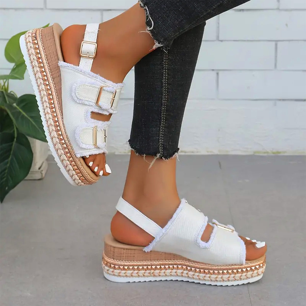 Ayla - Wedges in Denim Casual