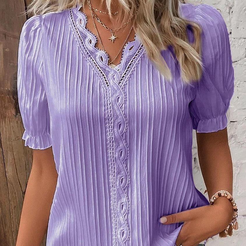 Alice™ | Blusa Donna Bianca con Pizzo