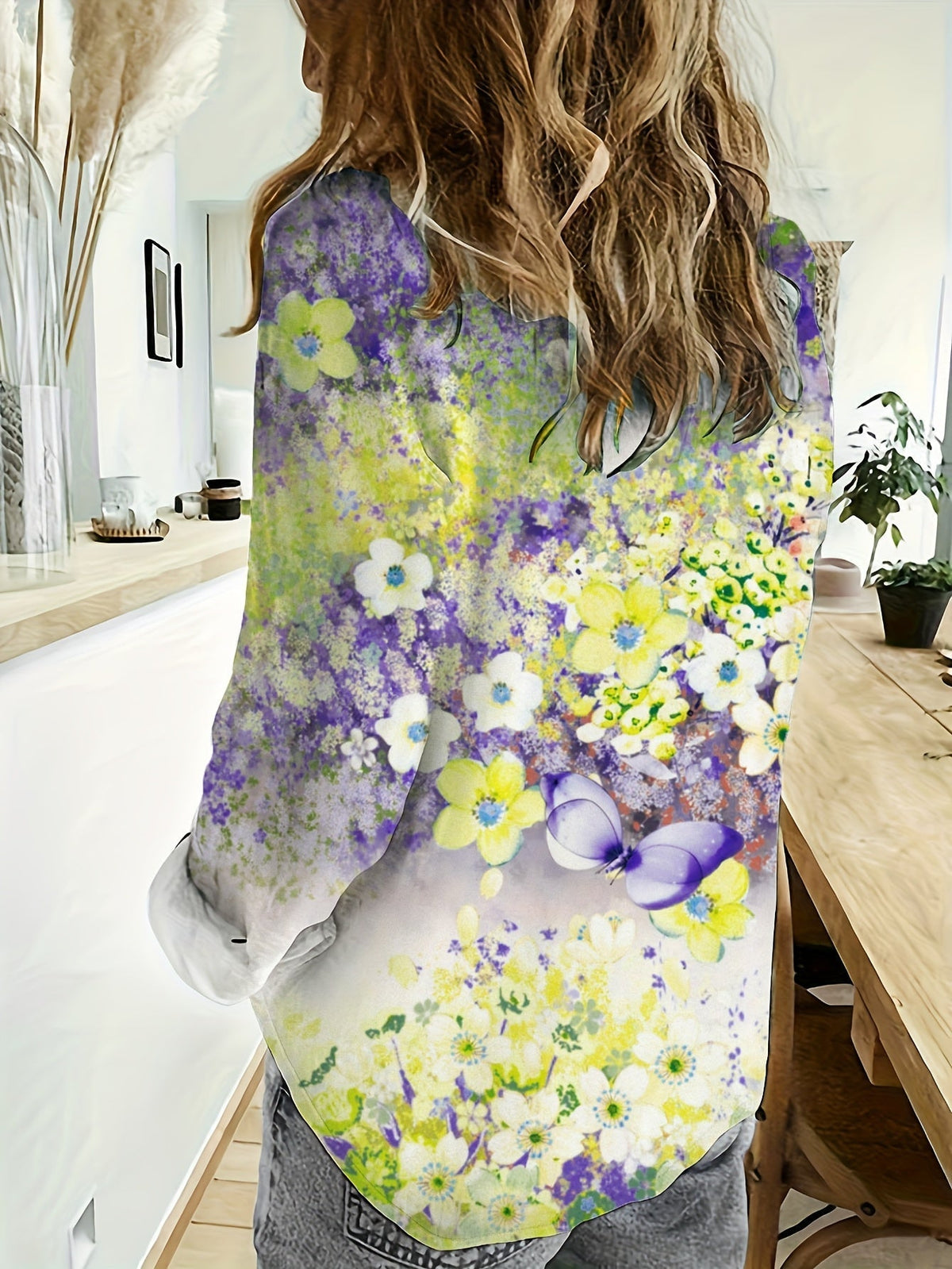 Mira™ | Camicia a maniche lunghe con colletto e stampa floreale