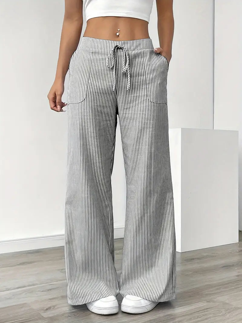 Alina™ | Eleganti Pantaloni a Righe con Tasche