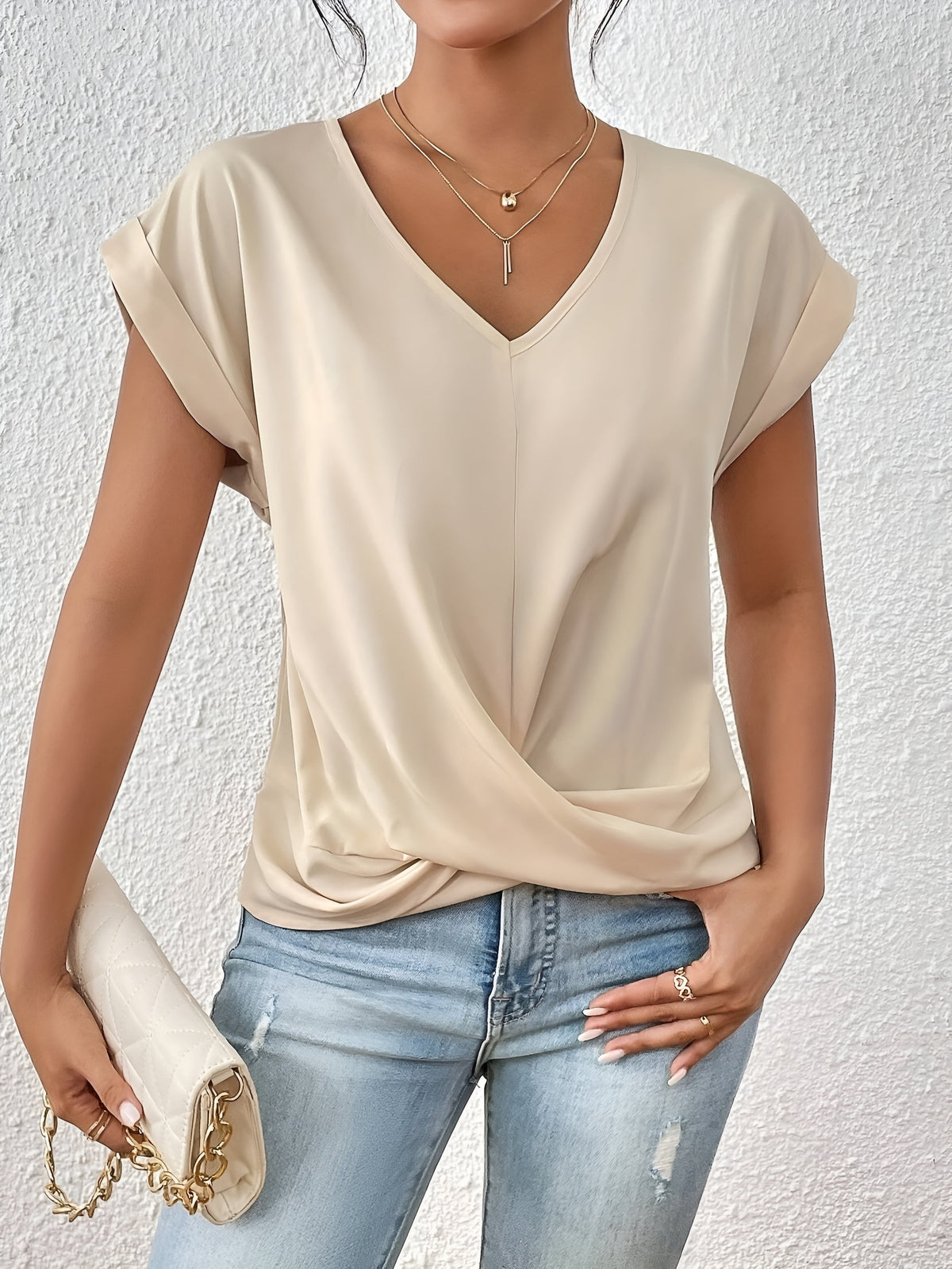 Sofia™ – T-shirt Casual con Scollo a Cuore a V