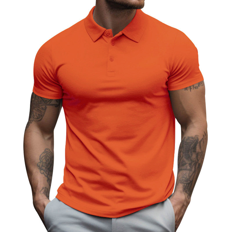 Polo da uomo a maniche corte slim fit in cotone
