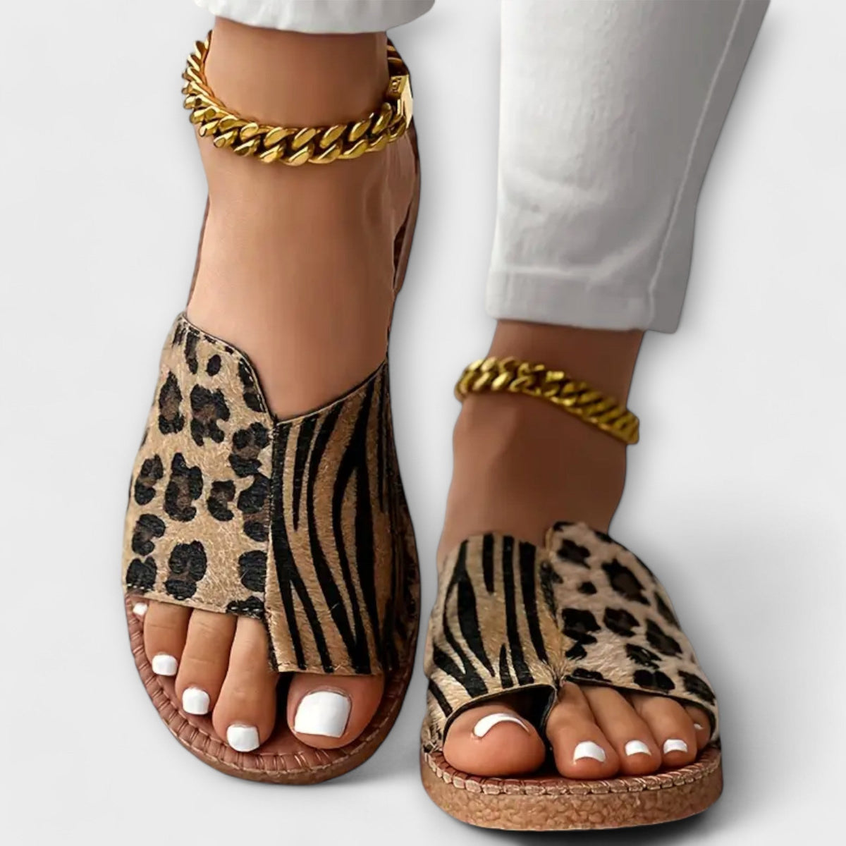 Rachele | Pantofole leopardate bicolori