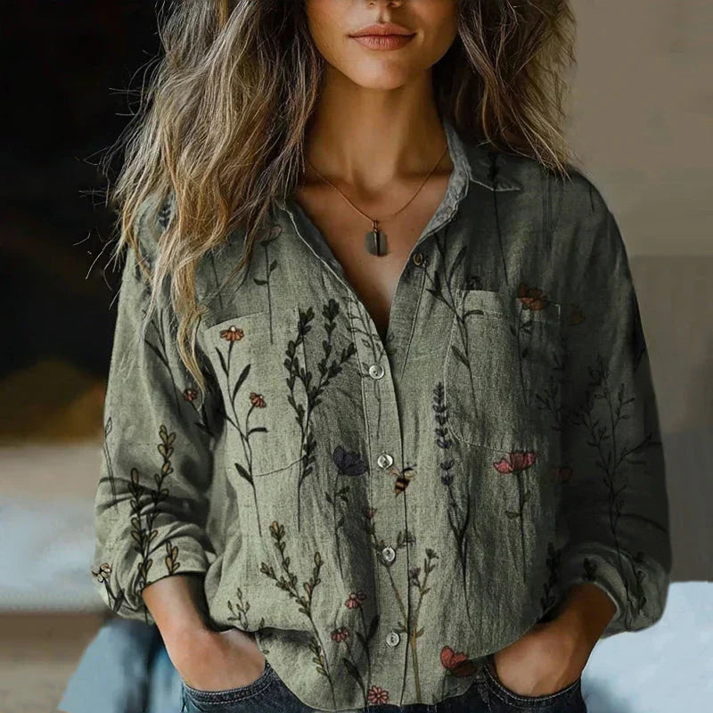 Nives™ | Blusa con Stampa Vintage