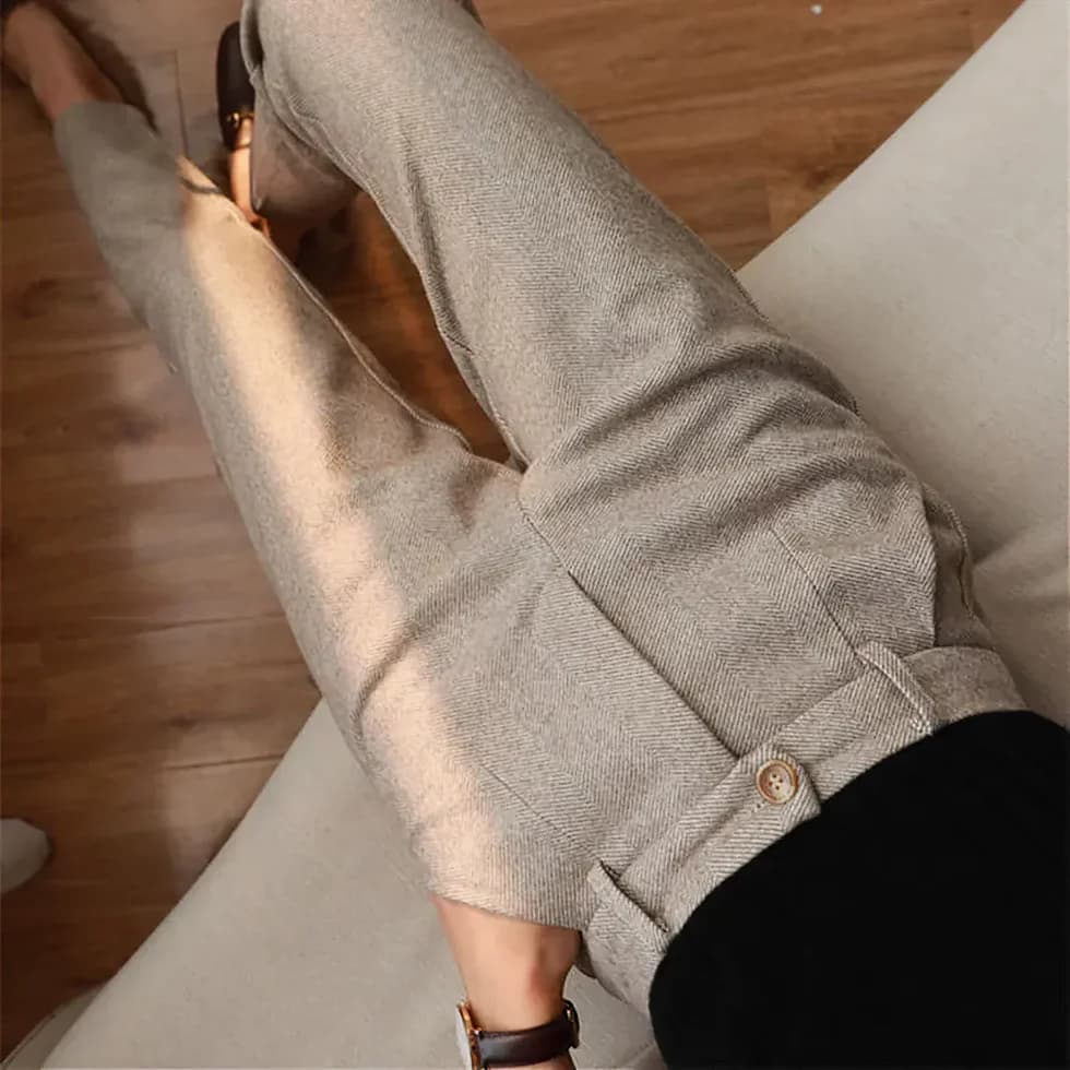 Vaughn™ | Pantaloni Eleganti Su Misura in Pura Lana Pregiata