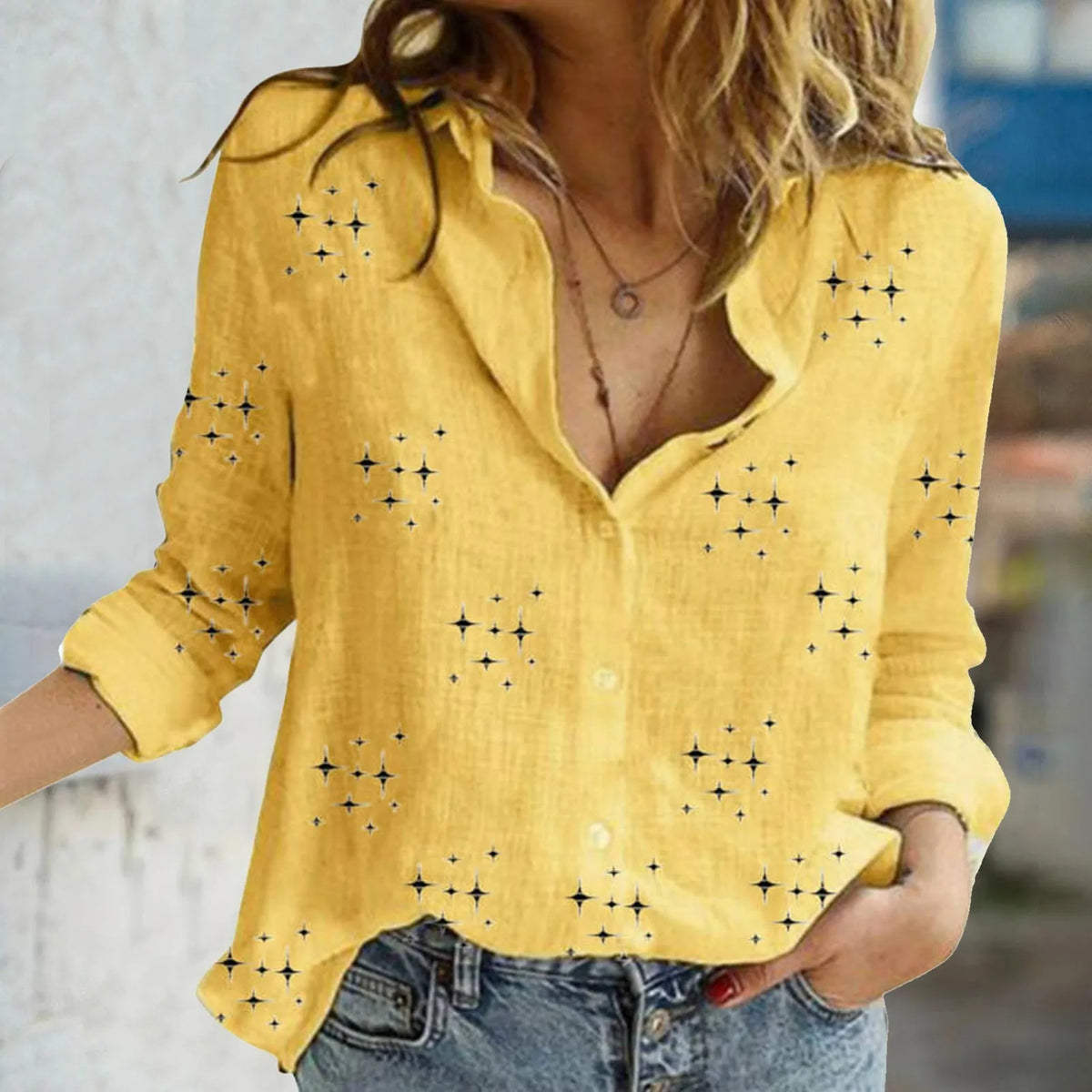 Luisa™ | Blusa in Cotone-Lino Ricamata