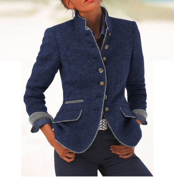Luna | Cardigan elegante con colletto alto