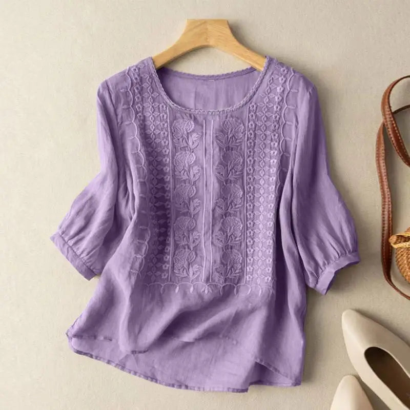 Firenze™ | Blusa Boho Ricamata in Cotone (Vestibilità Piccola)