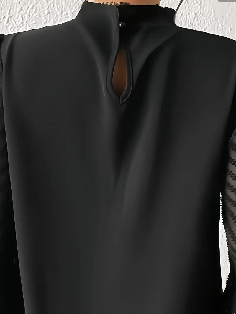 Kolbrun™ | Top Elegante Plissettato con Maniche in Rete