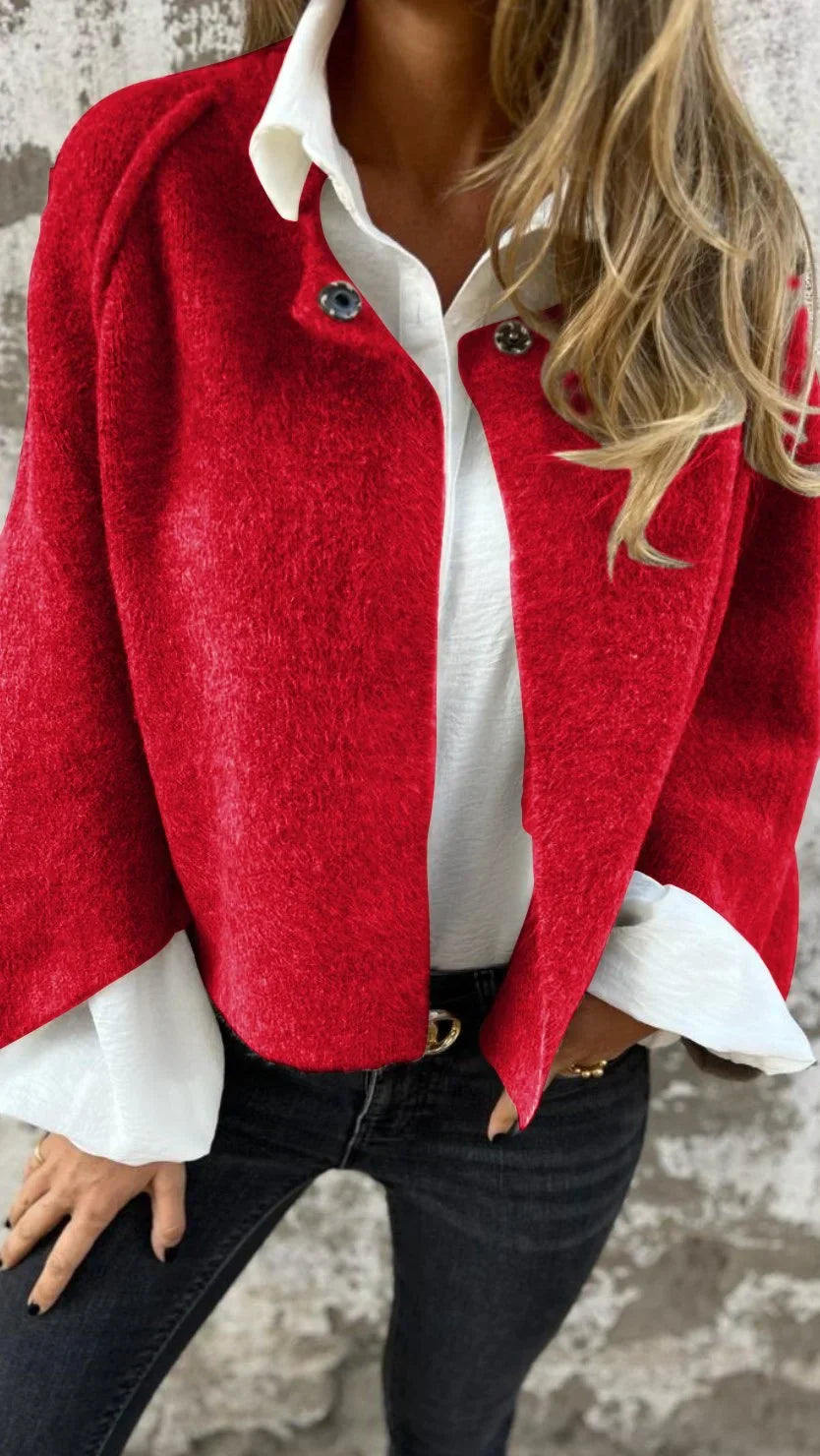 Celeste™ - Cappotto di Lana con Collo Rotondo e Maniche Lunghe