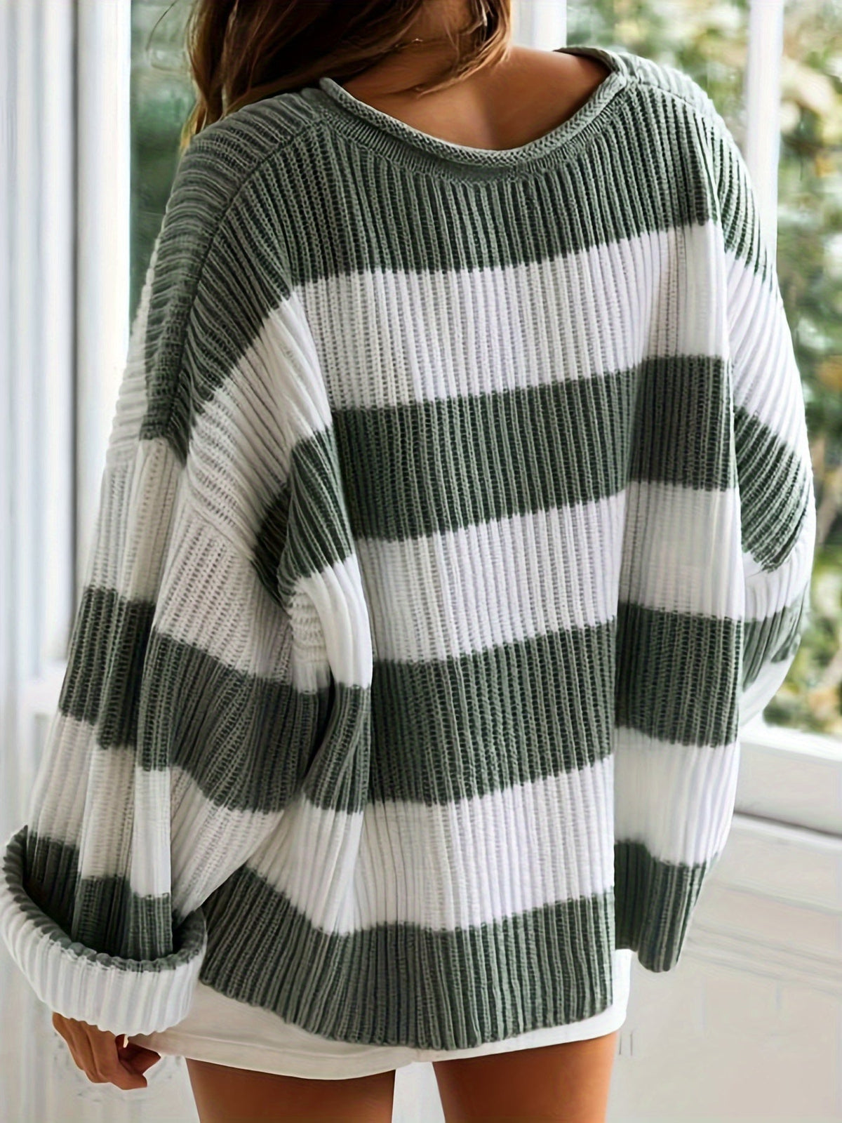 Ornella | Maglione a collo rotondo a righe