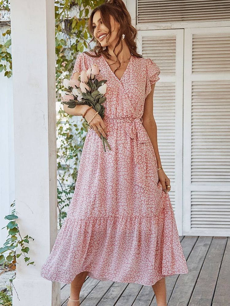 Eva™ | Abito Elegante con Motivo Floreale