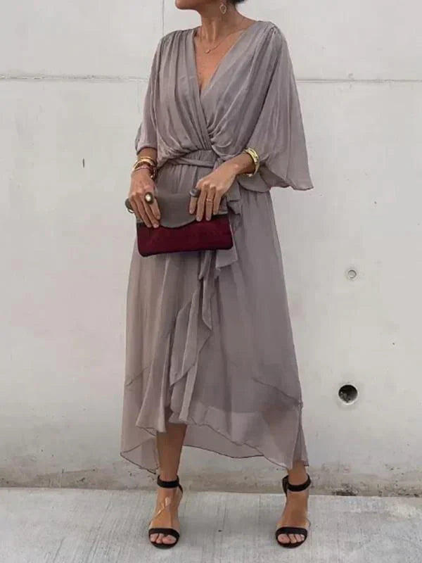 GINEVRA™ | Elegante Abito Lungo con Scollo Femminile