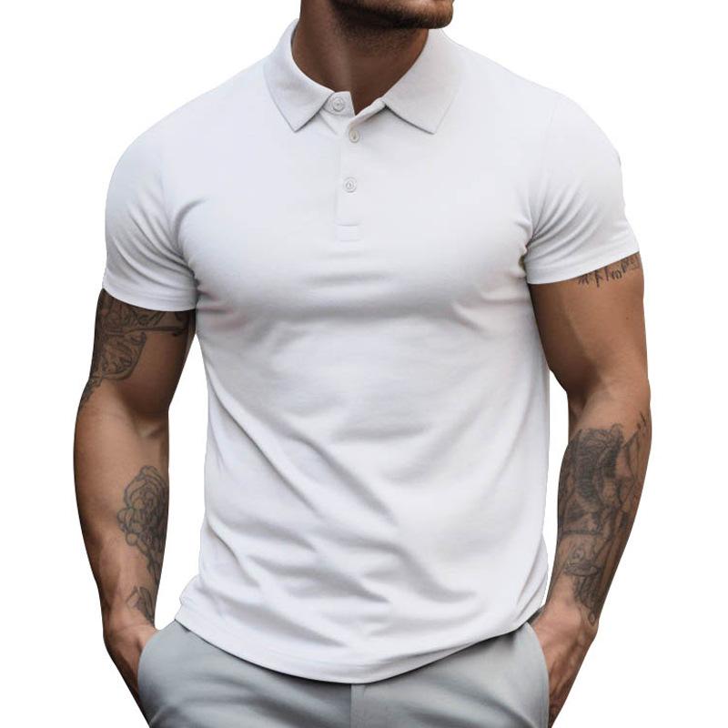 Polo da uomo a maniche corte slim fit in cotone