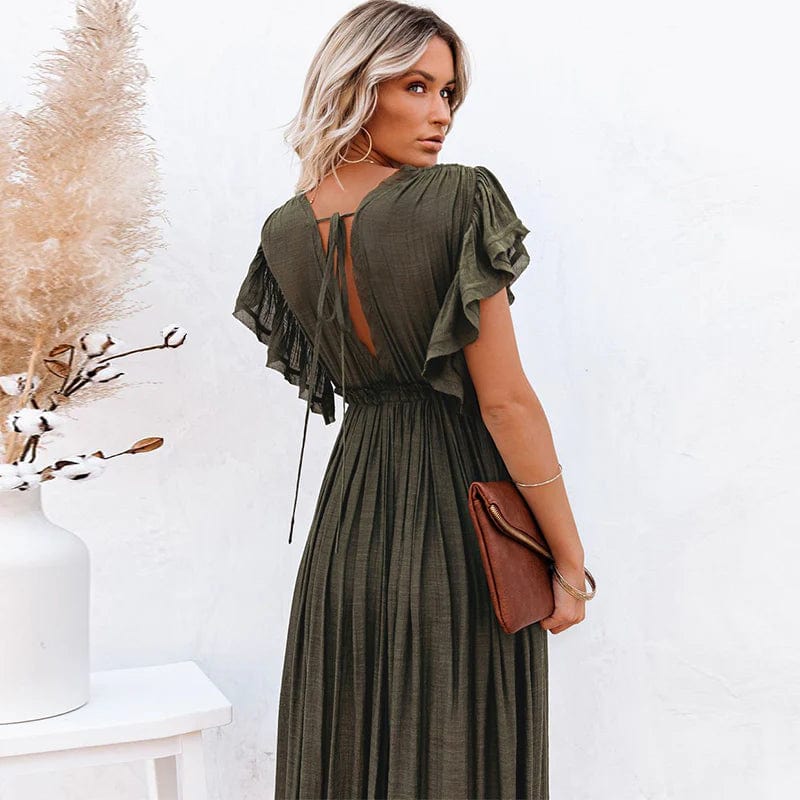 Esmee™ | Abito Maxi Verde Scuro Stile Ibiza