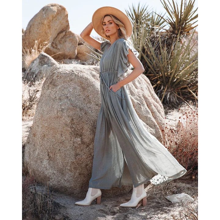 Sara™ | Abito Maxi Stile Ibiza Verde/Grigio