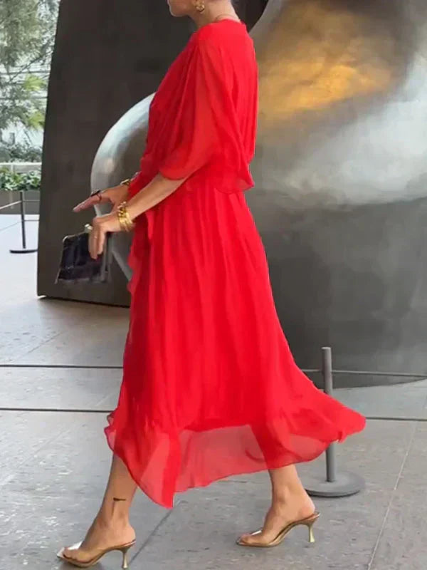 GINEVRA™ | Elegante Abito Lungo con Scollo Femminile