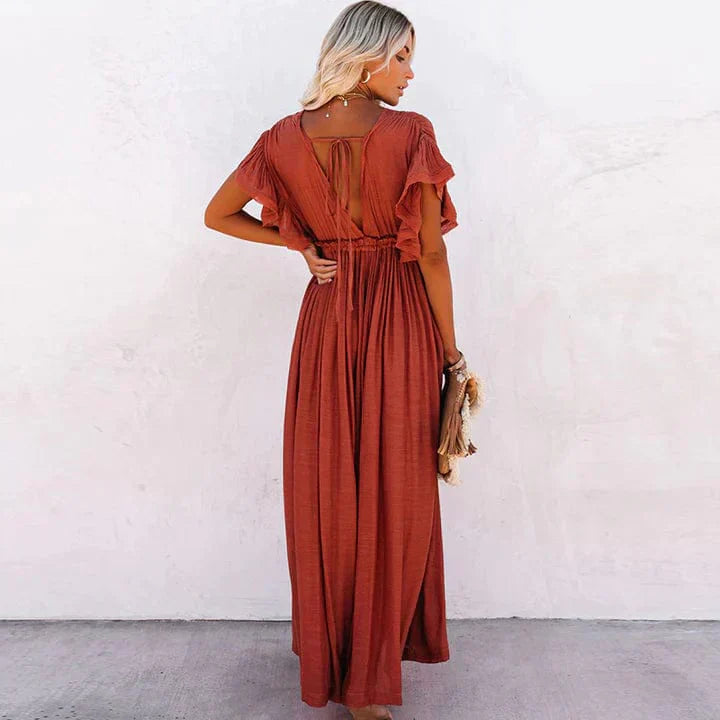 Julie™ | Vestito Lungo Rosso da Spiaggia