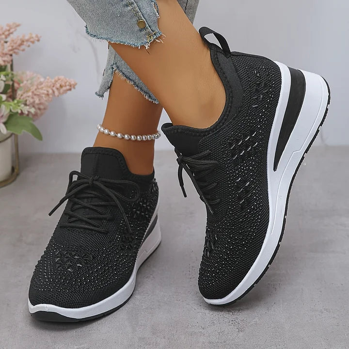Giselle™ | Sneakers Ortopediche con Strass Brillanti