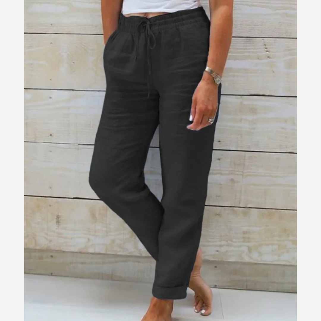 Eleonor™ | Pantaloni Elasticizzati in Lino Traspirante di Alta Qualità
