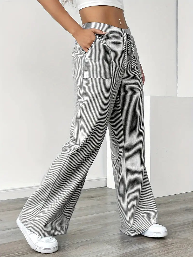 Alina™ | Eleganti Pantaloni a Righe con Tasche