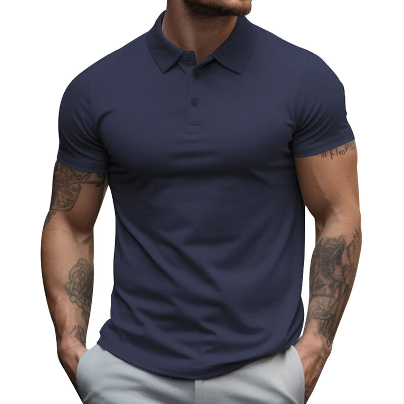 Polo da uomo a maniche corte slim fit in cotone