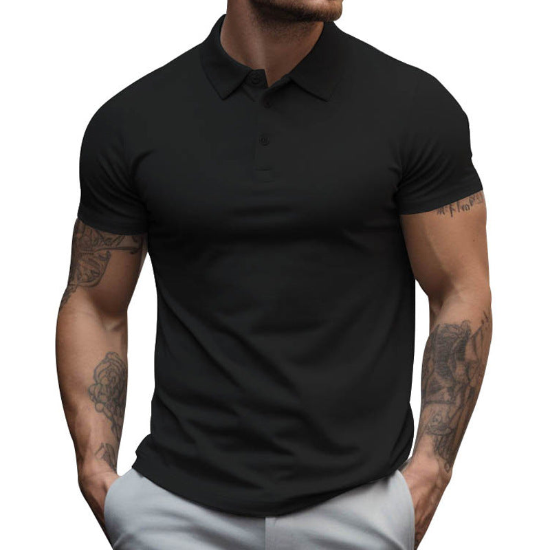 Polo da uomo a maniche corte slim fit in cotone