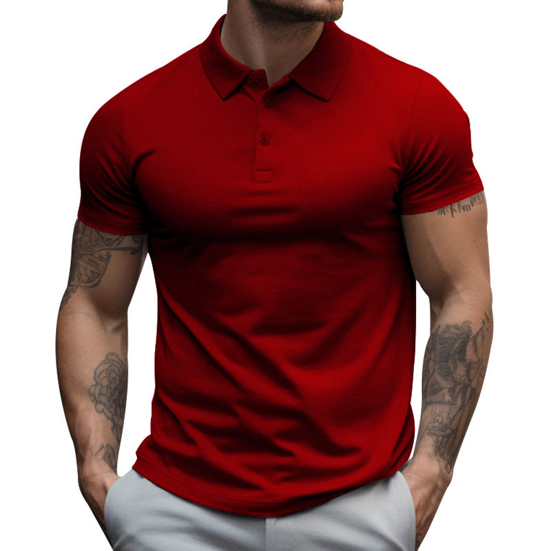 Polo da uomo a maniche corte slim fit in cotone