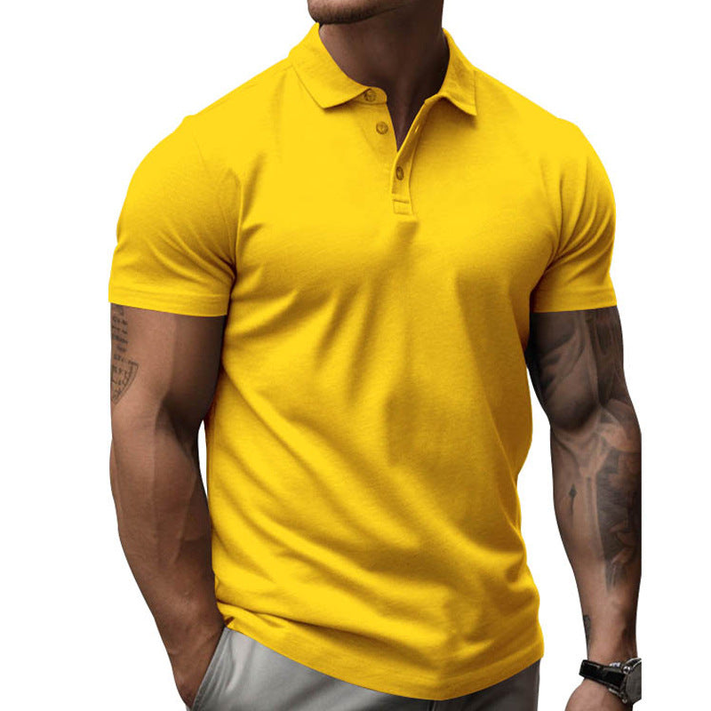 Polo da uomo a maniche corte slim fit in cotone