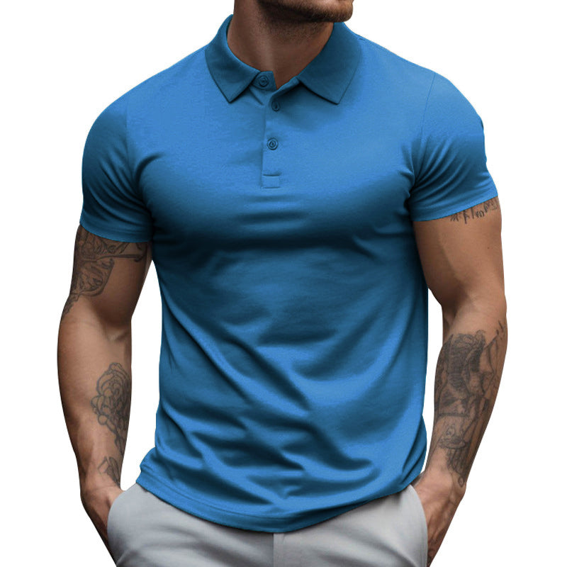 Polo da uomo a maniche corte slim fit in cotone