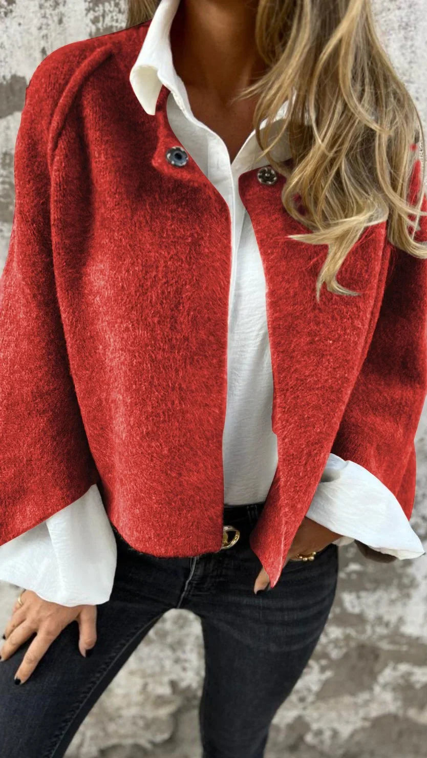Celeste™ - Cappotto di Lana con Collo Rotondo e Maniche Lunghe