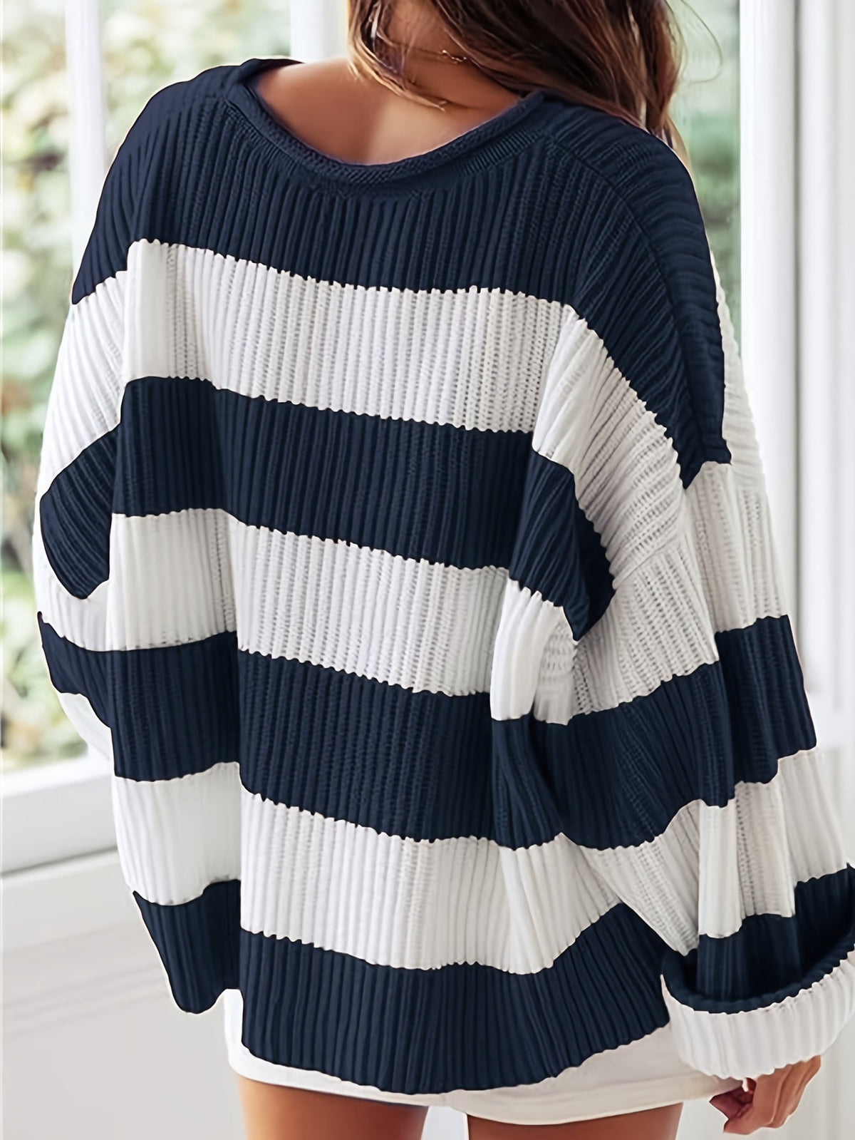 Ornella | Maglione a collo rotondo a righe
