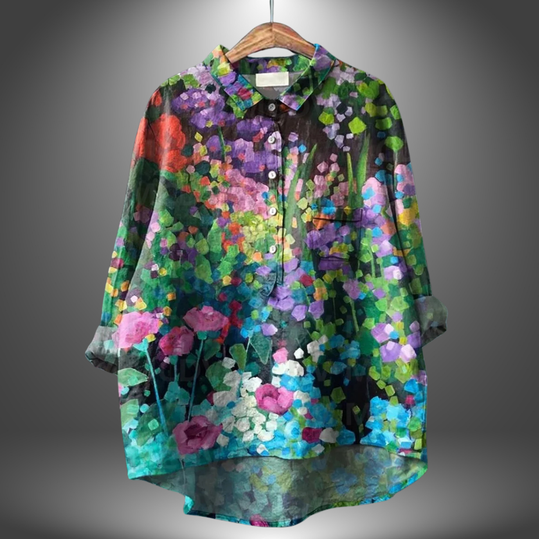 Virginia | Camicia Floreale Artigianale da Donna