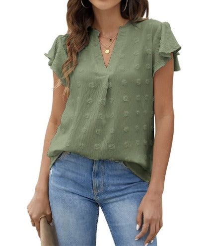 Hannah™ | Blusa con Patchwork e Rouches