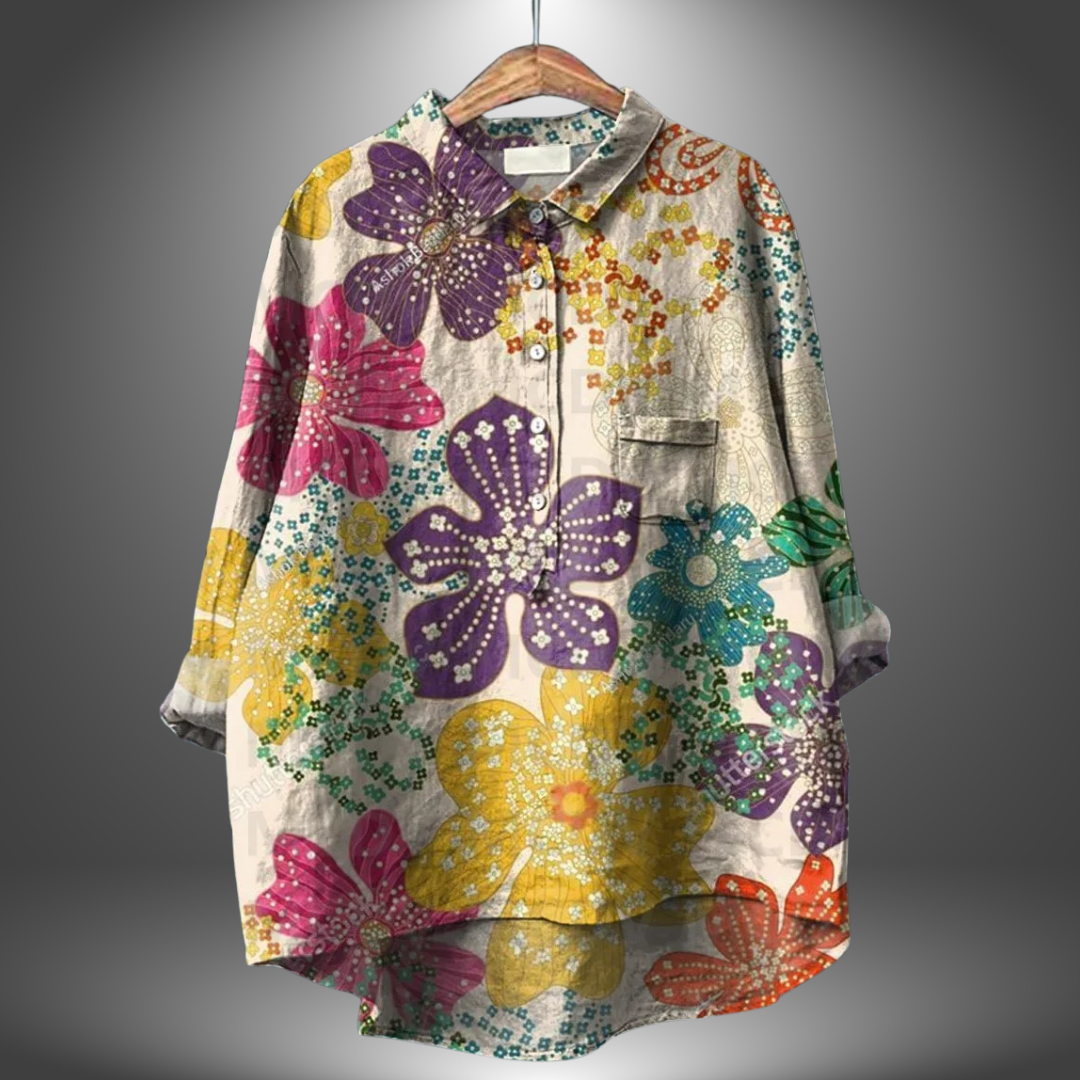 Virginia | Camicia Floreale Artigianale da Donna