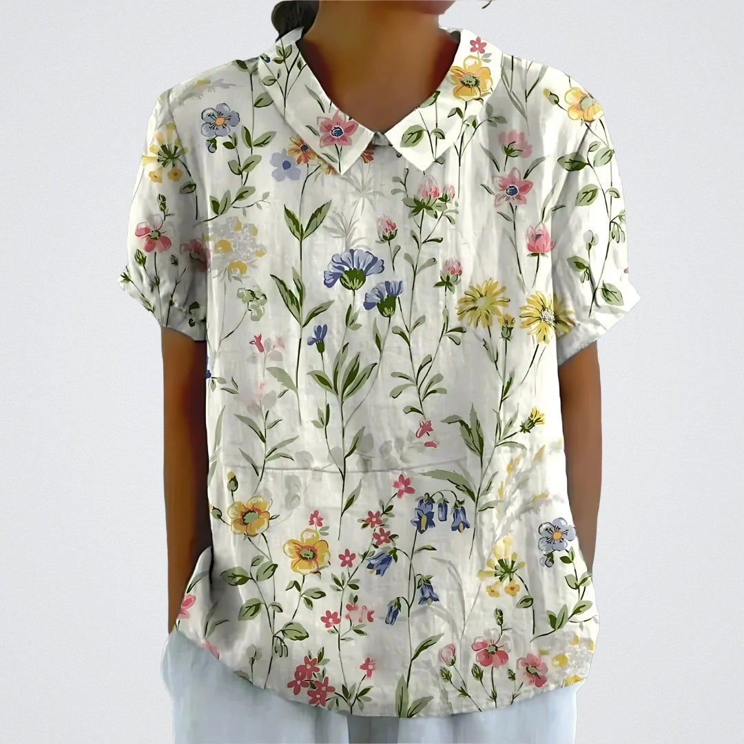 Lina™ | Blusa in Lino Floreale