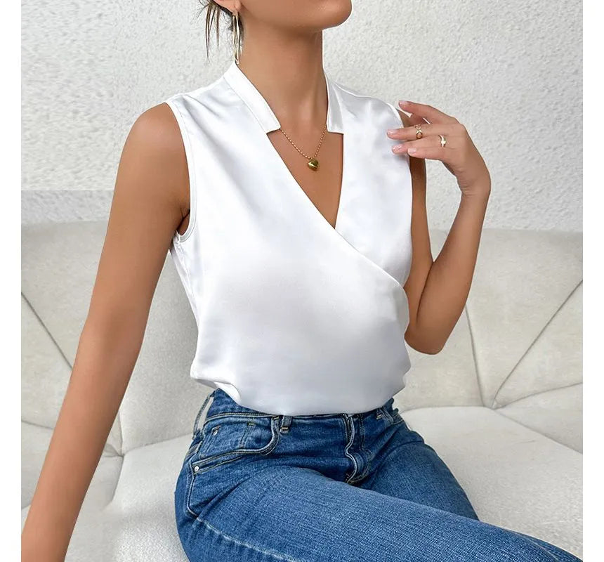 Madisyn™ | Top Elegante Senza Maniche in Tinta Unita