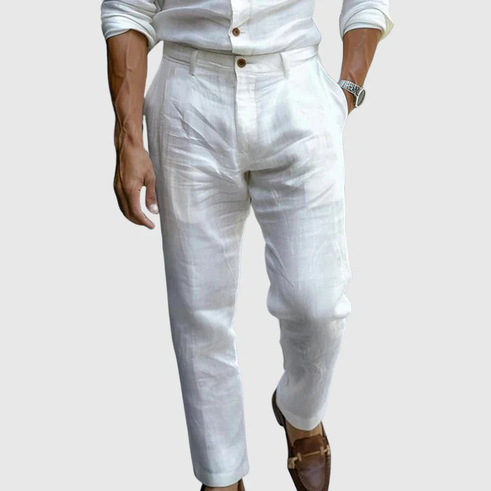 Pantaloni in Lino Saint-Tropez Chic
