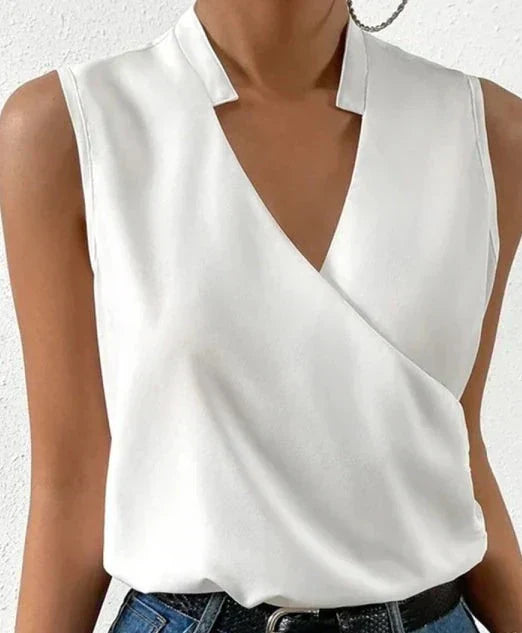 Madisyn™ | Top Elegante Senza Maniche in Tinta Unita