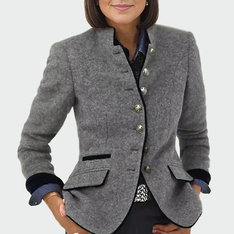 Luna | Cardigan elegante con colletto alto