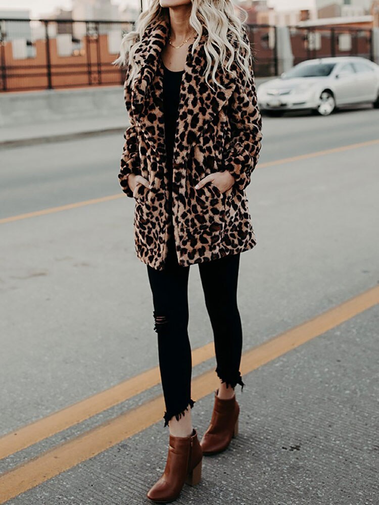 Sarah™ | Giacca Invernale con Motivo Leopardato