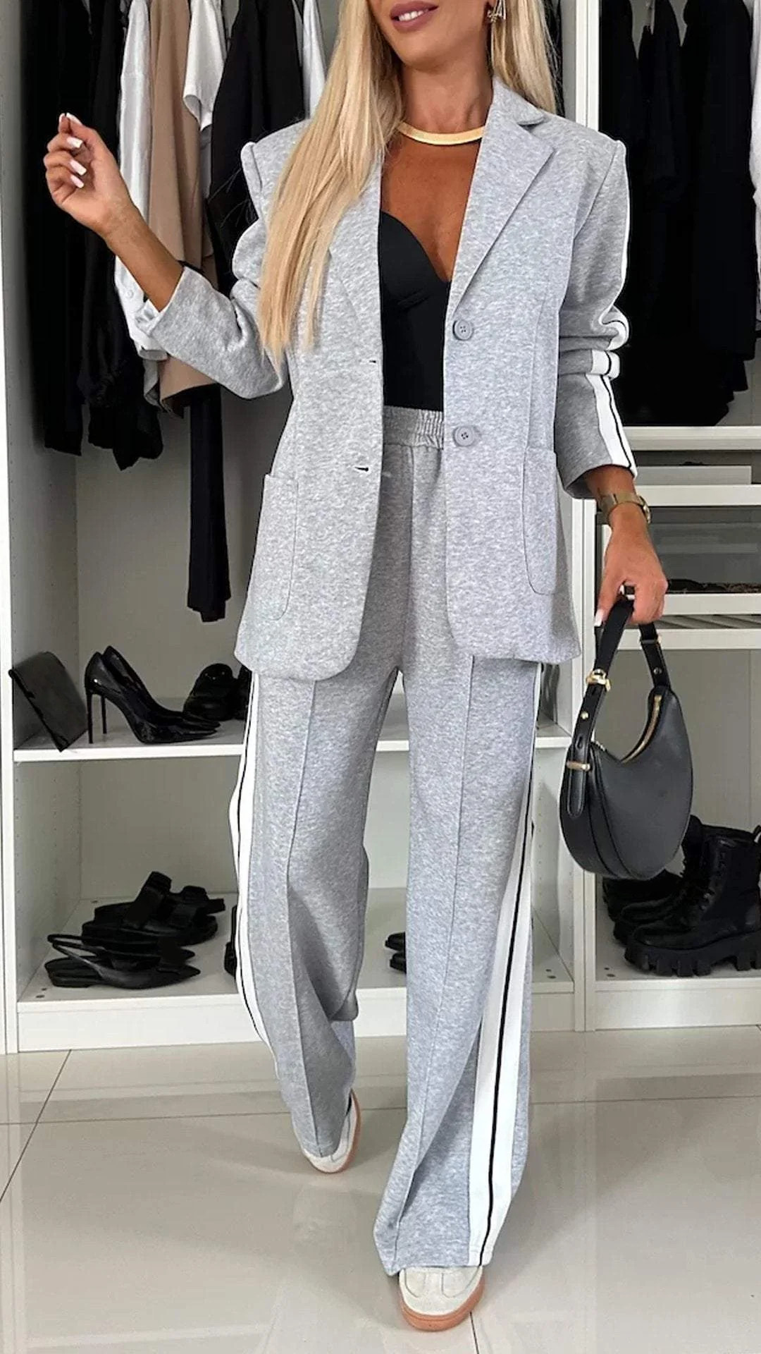 Anna™ | Completo Due Pezzi a Righe in Pile