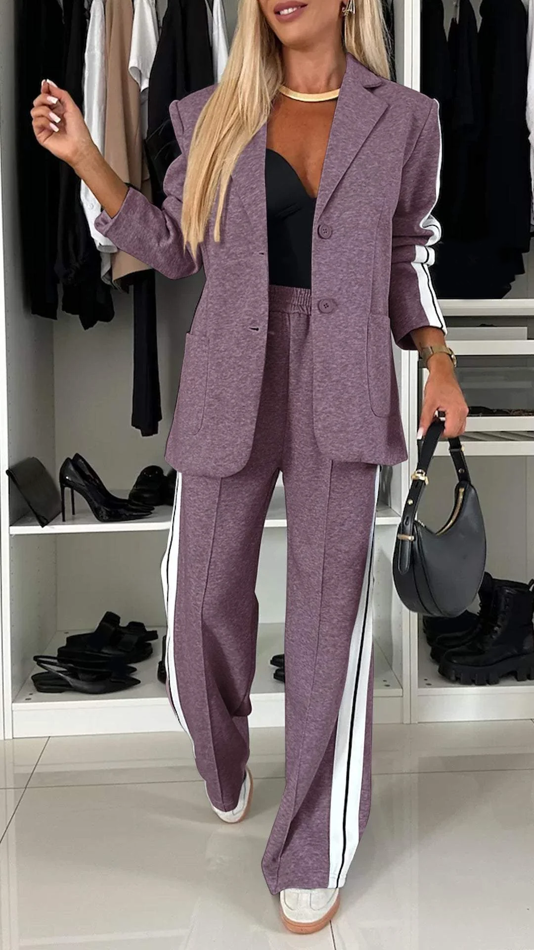 Anna™ | Completo Due Pezzi a Righe in Pile