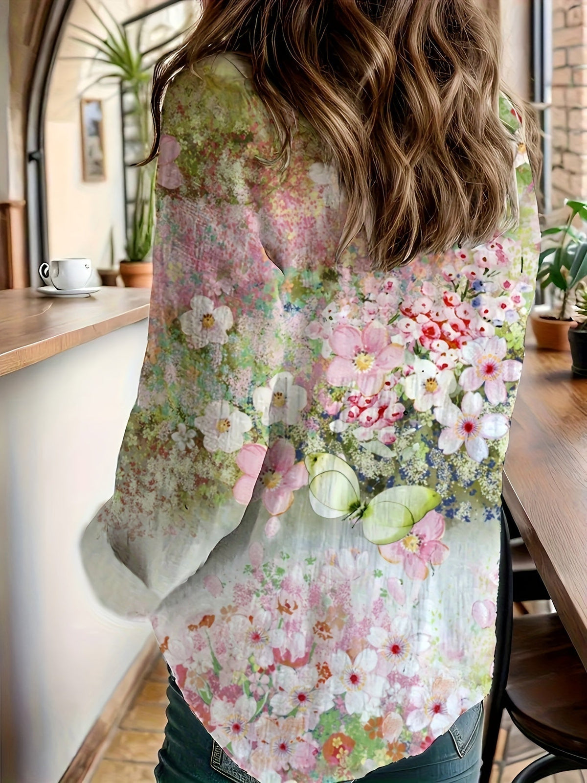 Mira™ | Camicia a maniche lunghe con colletto e stampa floreale