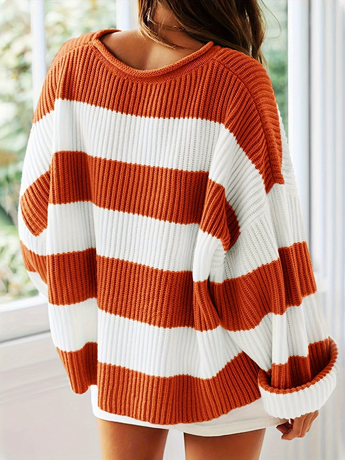 Ornella | Maglione a collo rotondo a righe