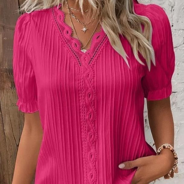 Alice™ | Blusa Donna Bianca con Pizzo